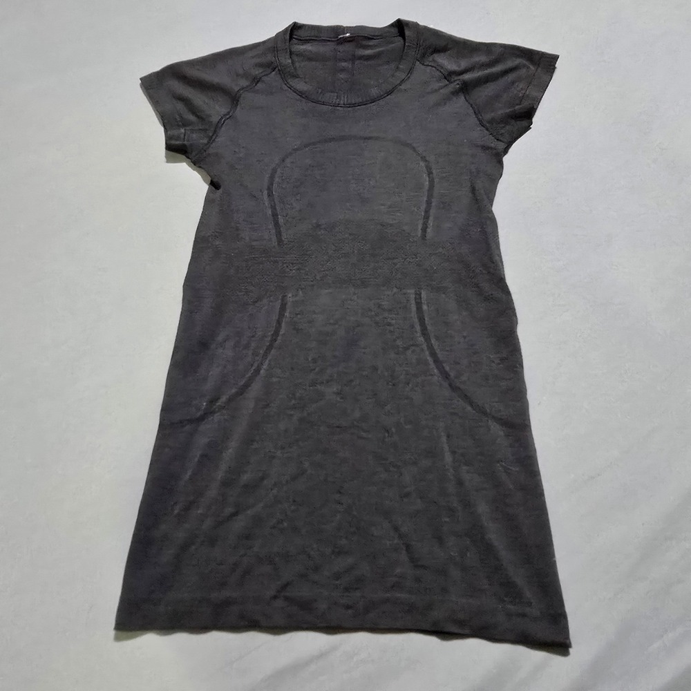 Lululemon Swiftly Tech Dress Womens 4 Charcoal Grey Short Sleeve Athletic Mini